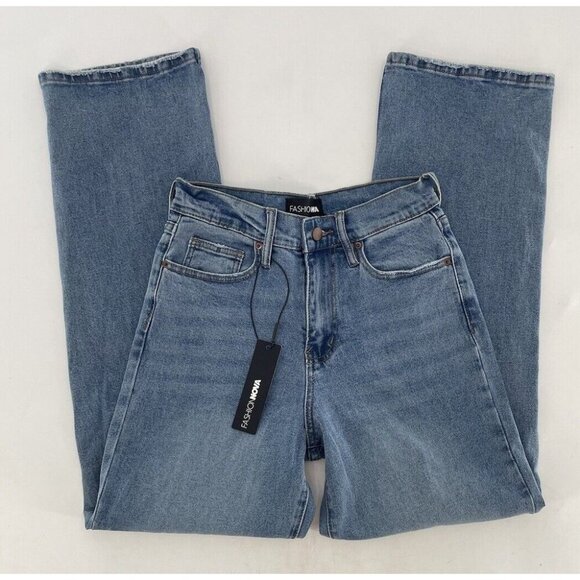 NWT Fashion Nova Women’s Classic 90s Low Stretch Straight Leg Jeans Size 1 - Picture 3 of 9